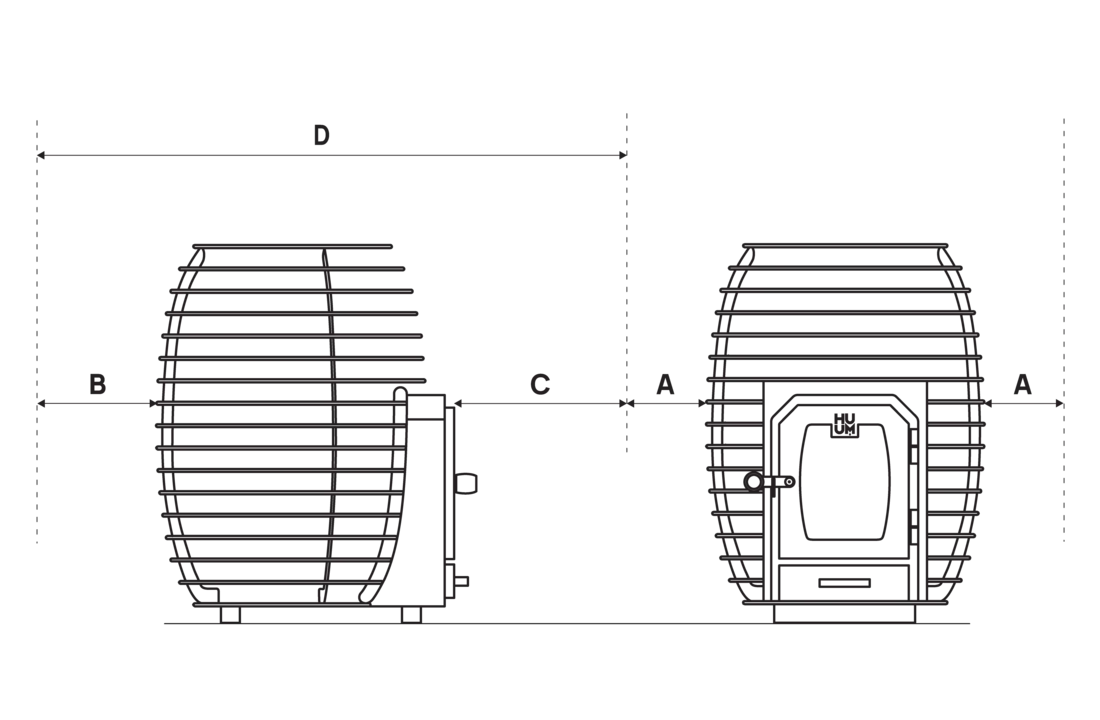 HUUM Huum Sauna Heater HiveWood 4 HUUM Huum Sauna Heater HiveWood - Afbeelding 2