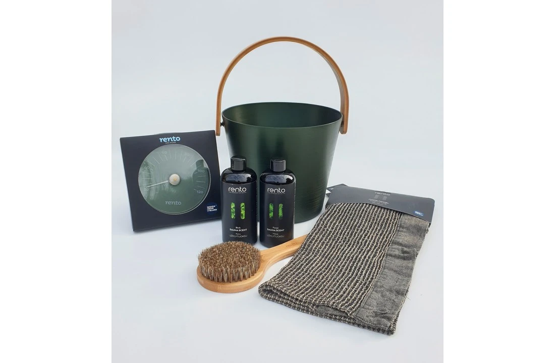 Rento Cadeau Set Sauna Emmer Groen 3 Rento Cadeau Set Sauna Emmer Groen