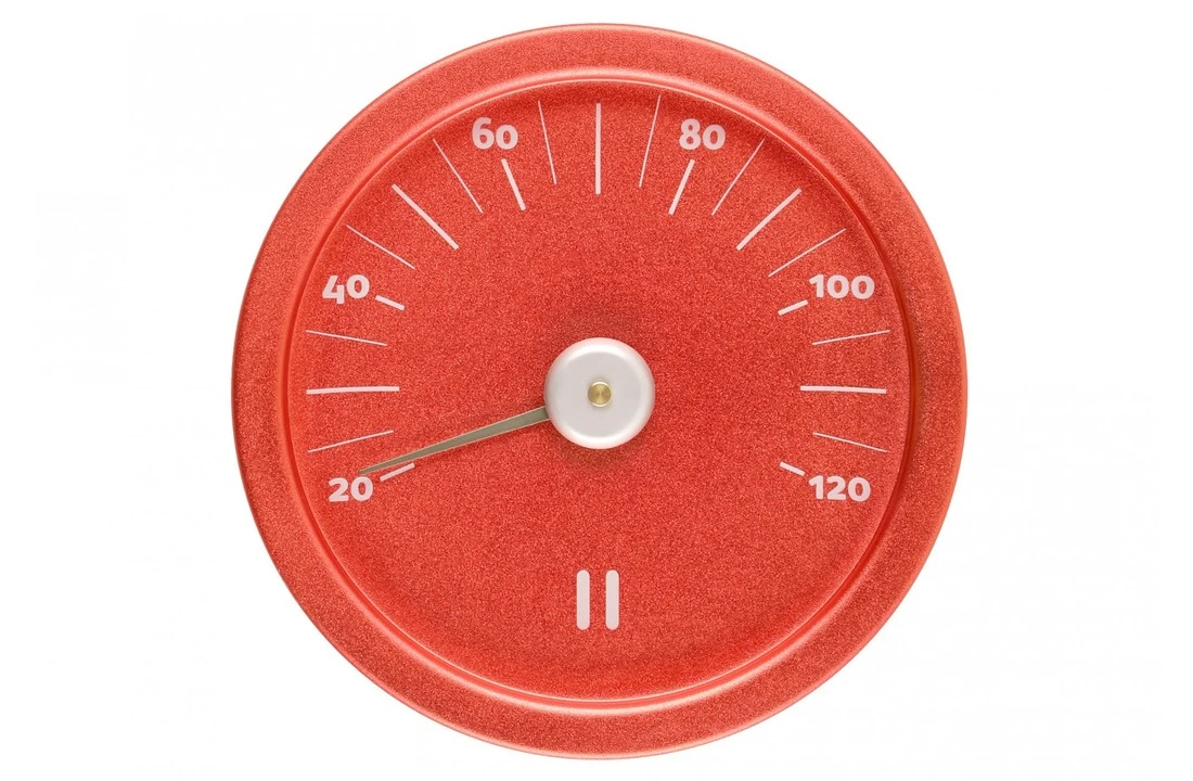 Rento Rento Sauna Thermometer Aluminium Rond Rood 3 Rento Rento Sauna Thermometer Aluminium Rond Rood