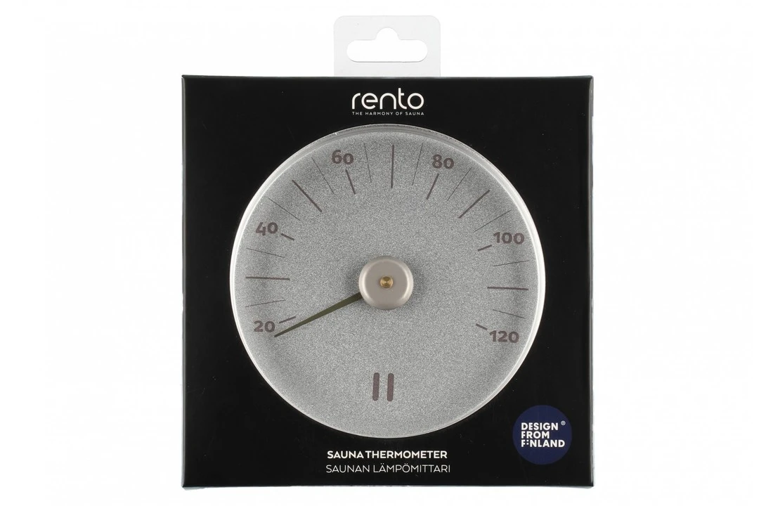Rento Rento Sauna Thermometer Aluminium Rond Zilvergrijs 4 Rento Rento Sauna Thermometer Aluminium Rond Zilvergrijs - Afbeelding 2