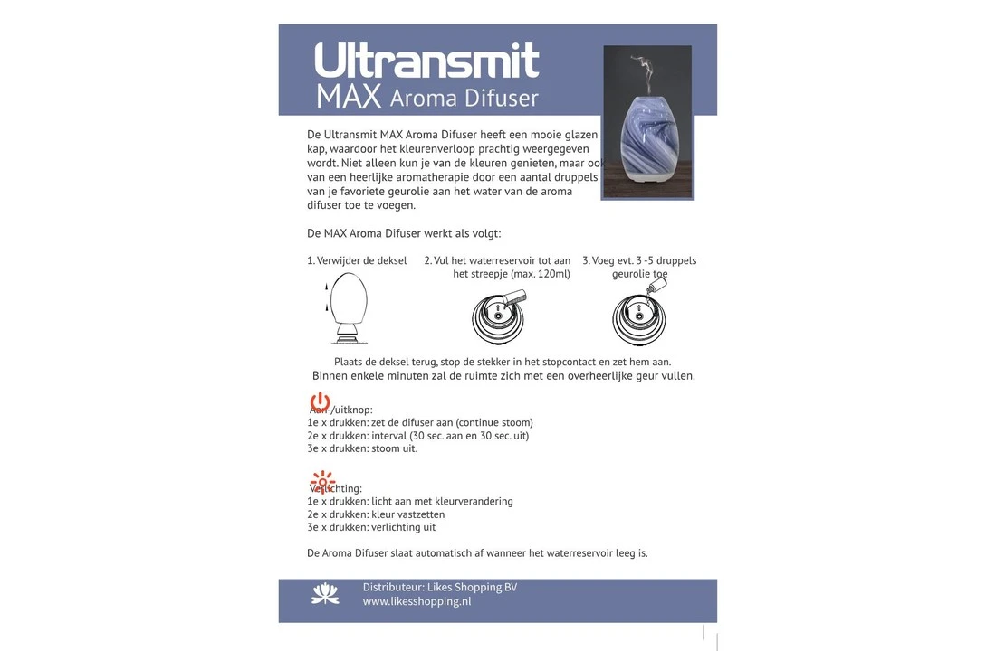 Ultransmit Ultransmit Aroma Diffuser Max 5 Ultransmit Ultransmit Aroma Diffuser Max - Afbeelding 3
